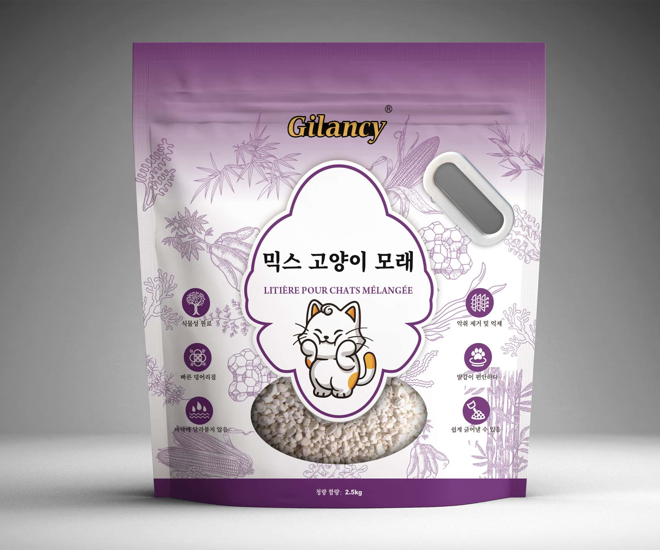 카사바/대나무/두부 혼합 고양이 모래