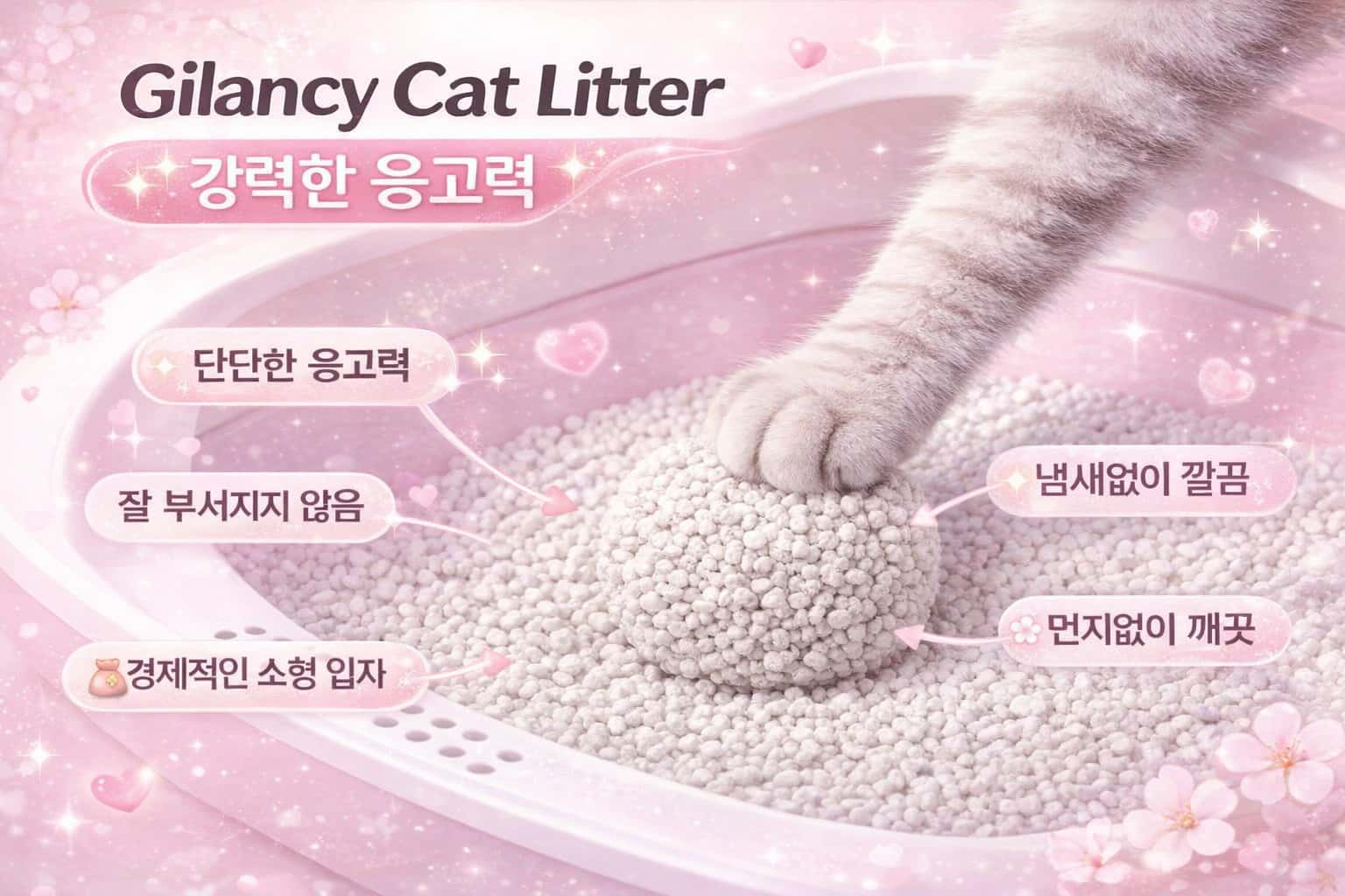 Gilancy 고양이 모래의 강력한 응고력:청결,경제성,편리함을 동시에 잡다
