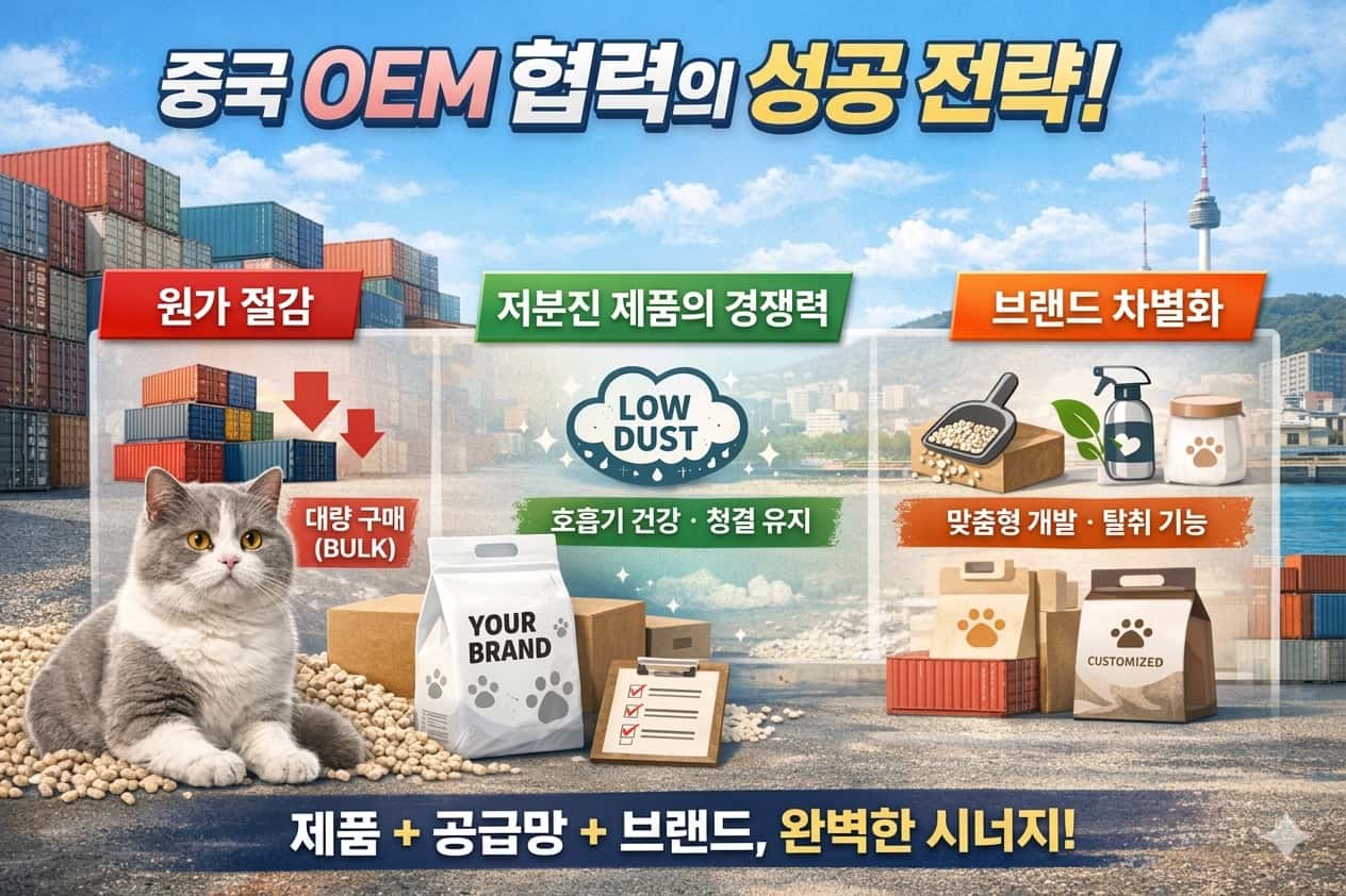 중국 고양이 모래 OEM 공장과 직접 거래하는 장점