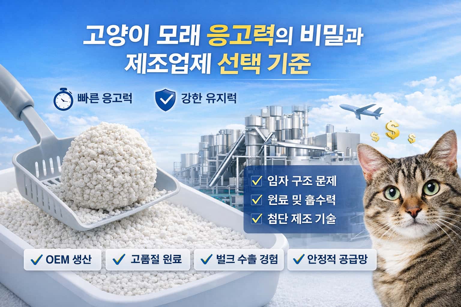 고양이 모래 응고력이 약한 이유와 제조업체 선택 기준