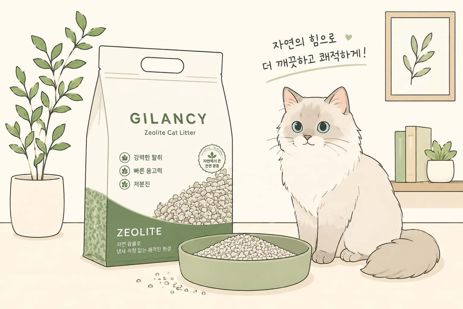 강력한 탈취와 빠른 응고의 제올라이트 고양이 모래 시장