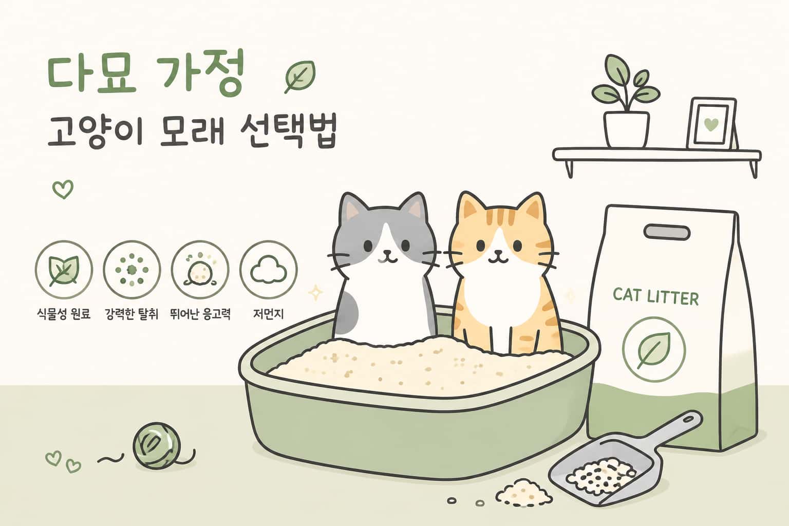 다묘 가정이라면 꼭 알아야 할 고양이 모래 선택법