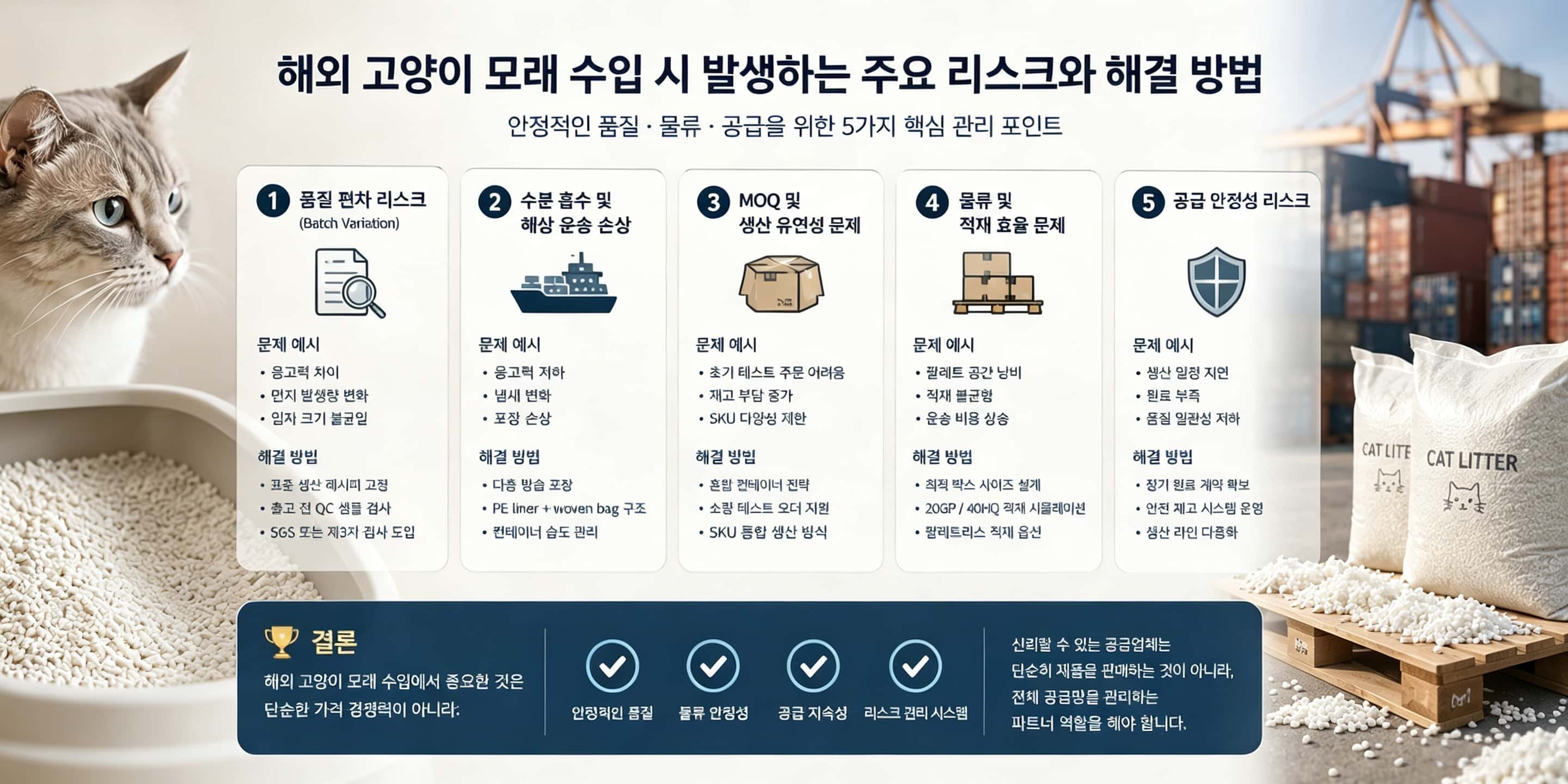 해외 고양이 모래 수입 시 발생하는 5가지 주요 리스크와 해결 전략