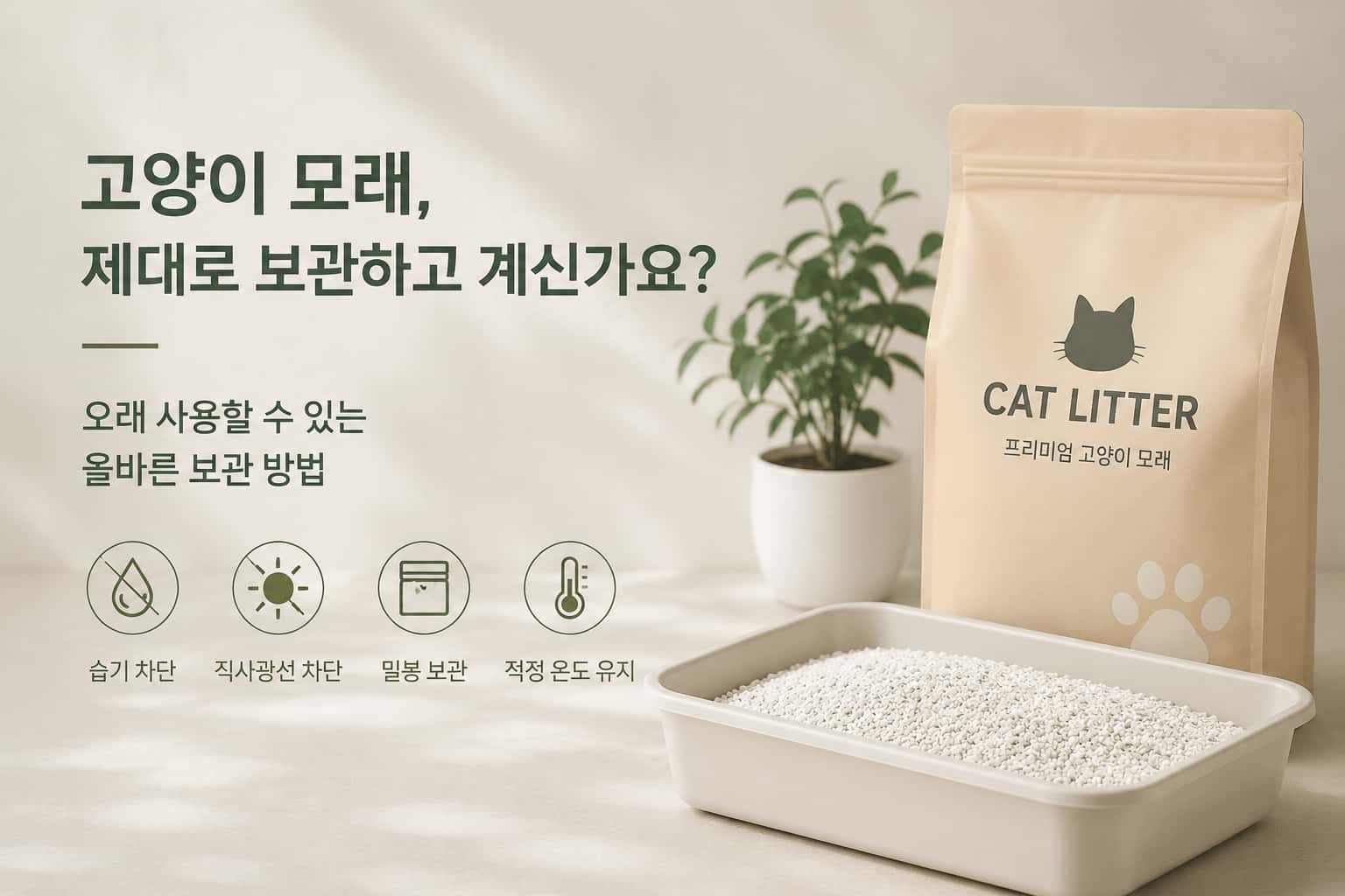 고양이 모래, 제대로 보관하고 계신가요? 오래 사용할 수 있는 올바른 보관 방법