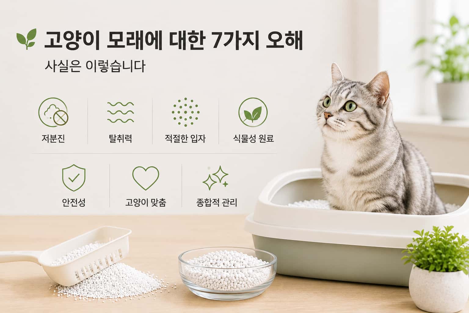 고양이 모래에 대한 흔한 오해 7가지, 사실은 이렇습니다