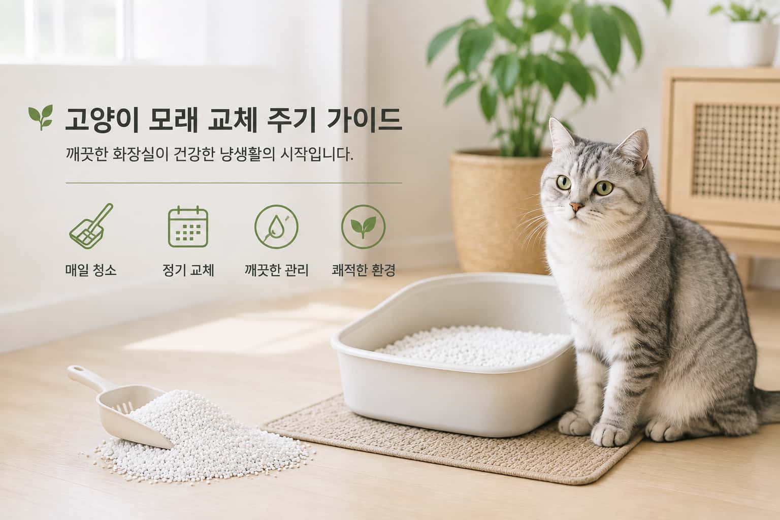 고양이 모래는 얼마나 자주 교체해야 할까요?